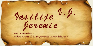 Vasilije Jeremić vizit kartica